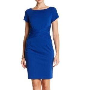 Ellen Tracy Blue Womens Ponte Knit Criss-Cr